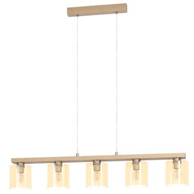 EGLO Castralvo Hanglamp - 5 lichts - E27 - Hout/Glas - Bruin product