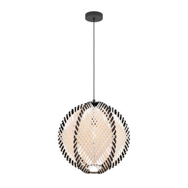 EGLO Waverton Hanglamp - E27 - Ø 48 cm - Zwart/Wit - Textiel product