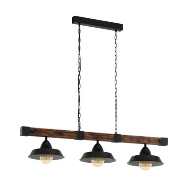 EGLO Oldbury Hanglamp - 3-Lichts - E27 zwart/bruin product