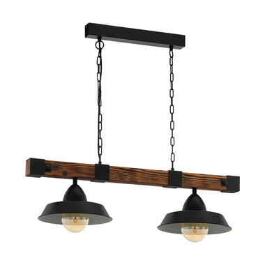 EGLO Oldbury Hanglamp - E27 - 86 cm - Zwart/u007CBruin/u007CLandelijk product