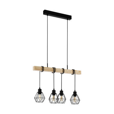 EGLO Townshend 5 Hanglamp - E27 - 70 cm - Zwart/u007CBruin product