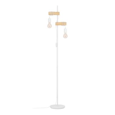 EGLO Townshend Vloerlamp - E27 - 166,5 cm - Wit/Bruin product