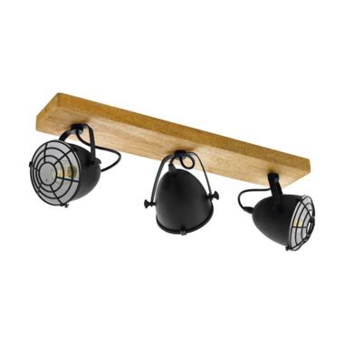 EGLO Gatebeck - wand/plafondlamp - 3-lichts - E14 - hout/zwart product