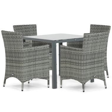 Tuinset 4 personen 85 cm Wicker Grijs Domani Furniture Miami/Venustas product