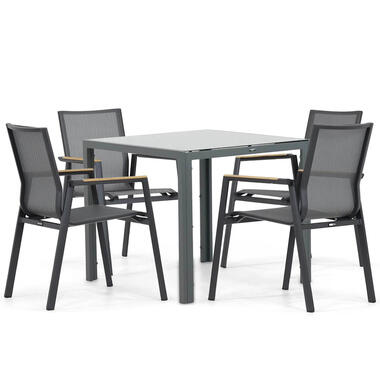 Tuinset 4 personen 85 cm Aluminium/textileen Grijs Lifestyle Garden Furniture product