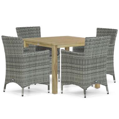 Tuinset 4 personen 90 cm Wicker Grijs Domani Furniture Miami/Weston product