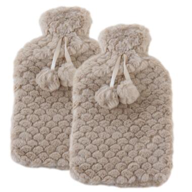 MARBEAUX Warmwaterkruik Set van 2 Stuks Kruik met Zachte Hoes Beige Magnetron... product