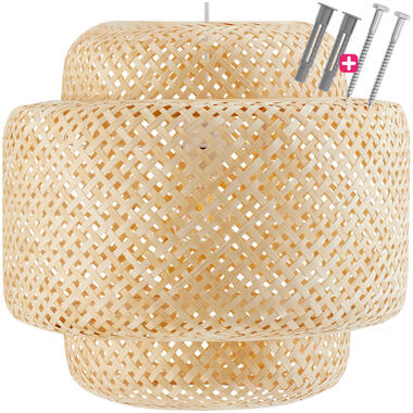 tectake Hanglamp Lignea Lux van bamboe, in boho-stijl, 40W, Bruin product