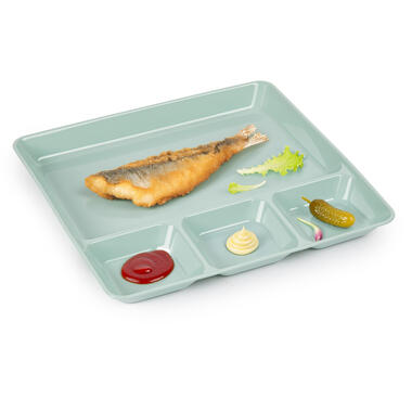 Plasticforte Vakjesborden - 1x - groen - gourmetbord - 26x24 cm product