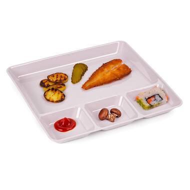 Plasticforte Vakjesborden - 1x - roze - gourmetbord - 26x24 cm product