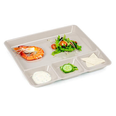 Plasticforte Vakjesborden - 1x - beige - gourmetbord - 26x24 cm product