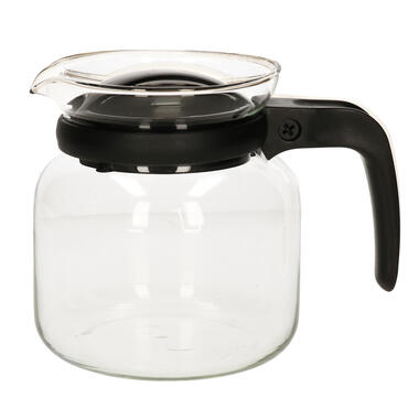 Theepot - glas - kunststof deksel - zwart - 1 liter - theekan product