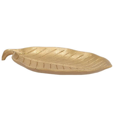 DK Design Kaarsen onderbord/schaal Leaf - goud - 29 x 18 x 3 cm product