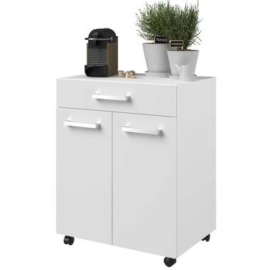 Keukenkastje Unya met wieltjes - 2 deuren & 1 lade - wit product