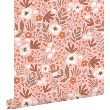 ESTAhome behang - bloemetjes - terracotta roze - 50 x 900 cm - 131069 product