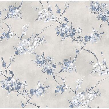 Sanders & Sanders behang - bloemen - vergrijsd blauw - 53 cm x 10 m - 640387 product