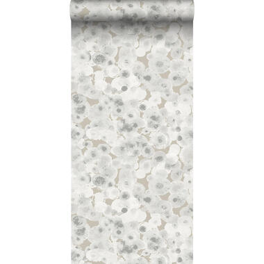 Sanders & Sanders behang - aquarel luchtbellen - taupe en grijs - 53 cm x 10 m product