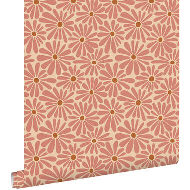 ESTAhome behang - madeliefjes - terracotta roze - 50 x 900 cm - 131151 product