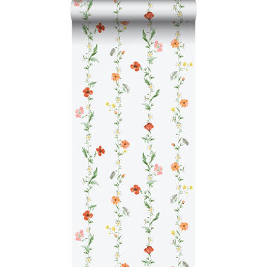 Sanders & Sanders behang - bloemen - oranje, groen en wit - 53 cm x 10 m product