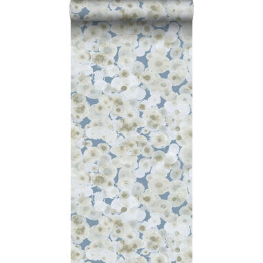 Sanders & Sanders behang - aquarel luchtbellen - beige en blauw - 53 cm x 10 m product