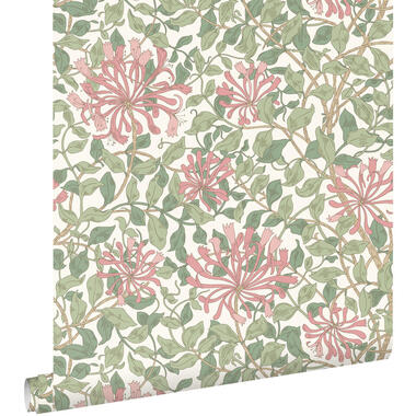 ESTAhome behang - bloemen - groen en roze - 50 x 900 cm - 131029 product