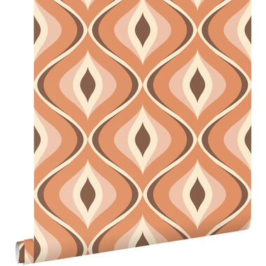 ESTAhome behang - retro ornamenten - oranje en bruin - 50 x 900 cm - 130986 product