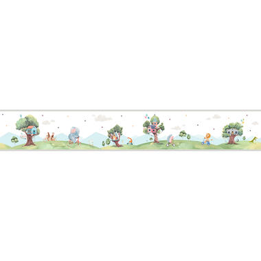 Sanders & Sanders zelfklevende behangrand - bosdieren - groen - 500 x 16 cm product