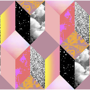 Walls4You behang geometrische vormen multicolor - 53 cm x 10 m