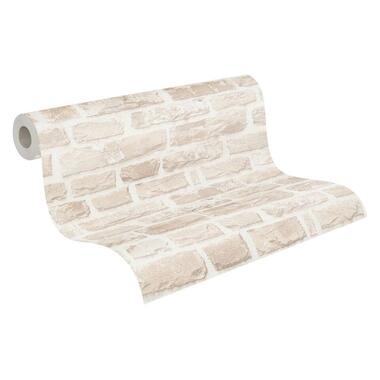 A.S. Création behang - steen - beige en wit - 53 cm x 10.05 m - AS-386373 product