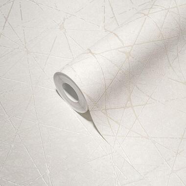 Livingwalls behang - betonlook - wit, crème en zilver - 53 cm x 10.05 m - AS product