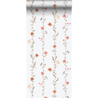 Sanders & Sanders behang - bloemen - oranje en wit - 53 cm x 10 m - 640173 product