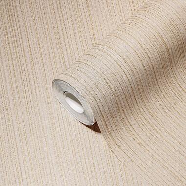 A.S. Création behang - effen - beige, goud en grijs - 53 cm x 10,05 m - AS product