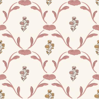 Duro behang - bloemen - terracotta - 53 cm x 10.05 m - 661171 product