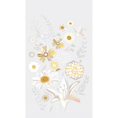 Livingwalls fotobehang - bloemen - grijs, geel, beige en wit - 159 x 280 cm - AS product