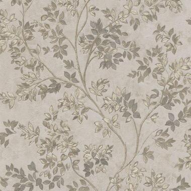 Zambaiti behang - bladeren - grijs - 53 cm x 10 m - 661836 product