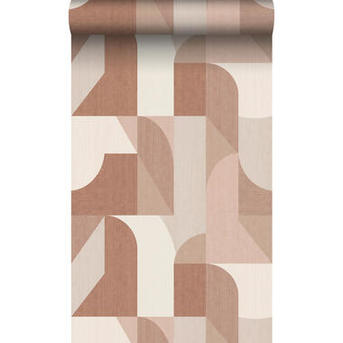 Origin Wallcoverings behang - cirkels in Bauhaus stijl - terracotta en beige product