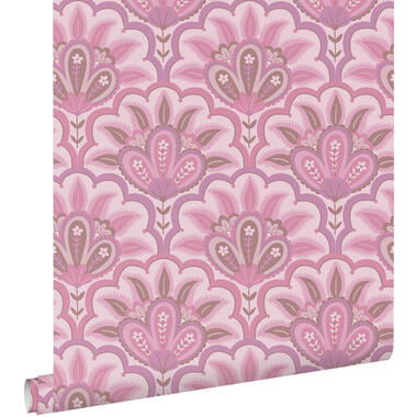 ESTAhome behang - oosters barok motief - paars en roze - 50 x 900 cm - 131038 product