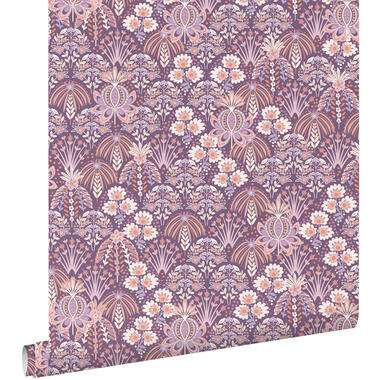 ESTAhome behang - vintage bloemen in art nouveau stijl - paars - 50 x 900 cm product