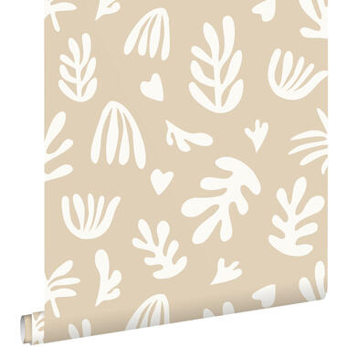 ESTAhome behang - planten in Matisse stijl - beige en wit - 50 x 900 cm - 131016 product