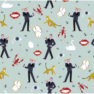 Walls4You behang - surrealistisch motief - lichtblauw en meerkleurig product