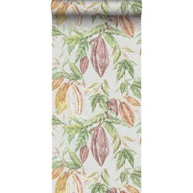 Sanders & Sanders behang - bladeren - groen, grijs en terracotta - 53 cm x 10 m product