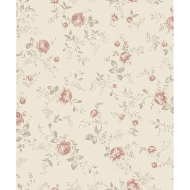 Borastapeter behang - bloemen - warm beige en roze - 53 cm x 10.05 m - 660613 product