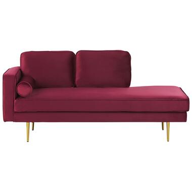 MIRAMAS - Chaise longue - Rood - Linkerzijde - Fluweel product