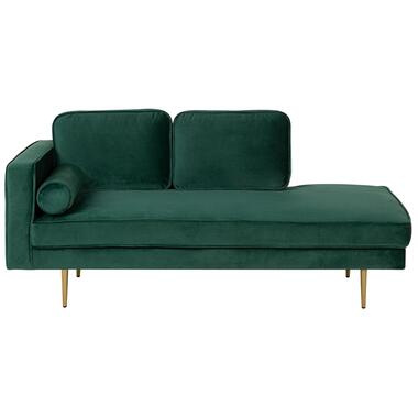 MIRAMAS - Chaise longue - Smaragdgroen - Linkerzijde - Fluweel product