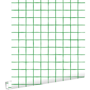 ESTAhome behang - geblokt motief - groen en wit - 50 x 900 cm - 131273 product