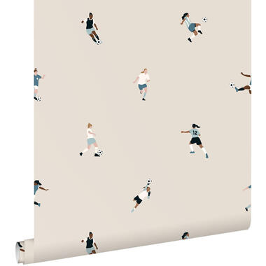 ESTAhome behang - voetbalspeelsters - beige - 50 x 900 cm - 131282 product