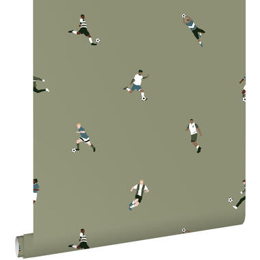 ESTAhome behang - voetbalspelers - olijfgroen - 50 x 900 cm - 131277 product