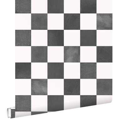 ESTAhome behang - geblokt motief - zwart wit - 53 cm x 10.05 m - 131285 product