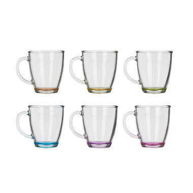 Vivalto Koffie/thee glazen - 6x stuks - glas - met tint - 310 ml product