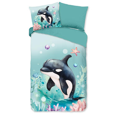 Pure Kinderdekbedovertrek "Zee/ Orka" - Mint - (140x200/220 cm) - Microfiber product